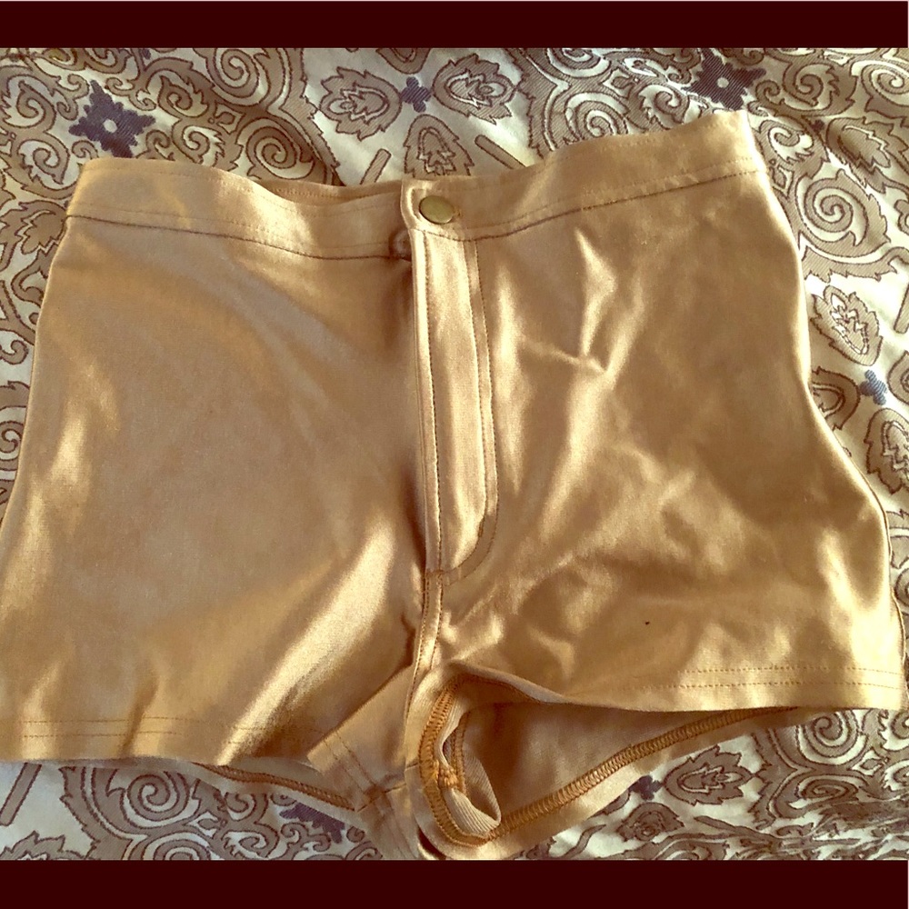 American apparel disco gold shorts